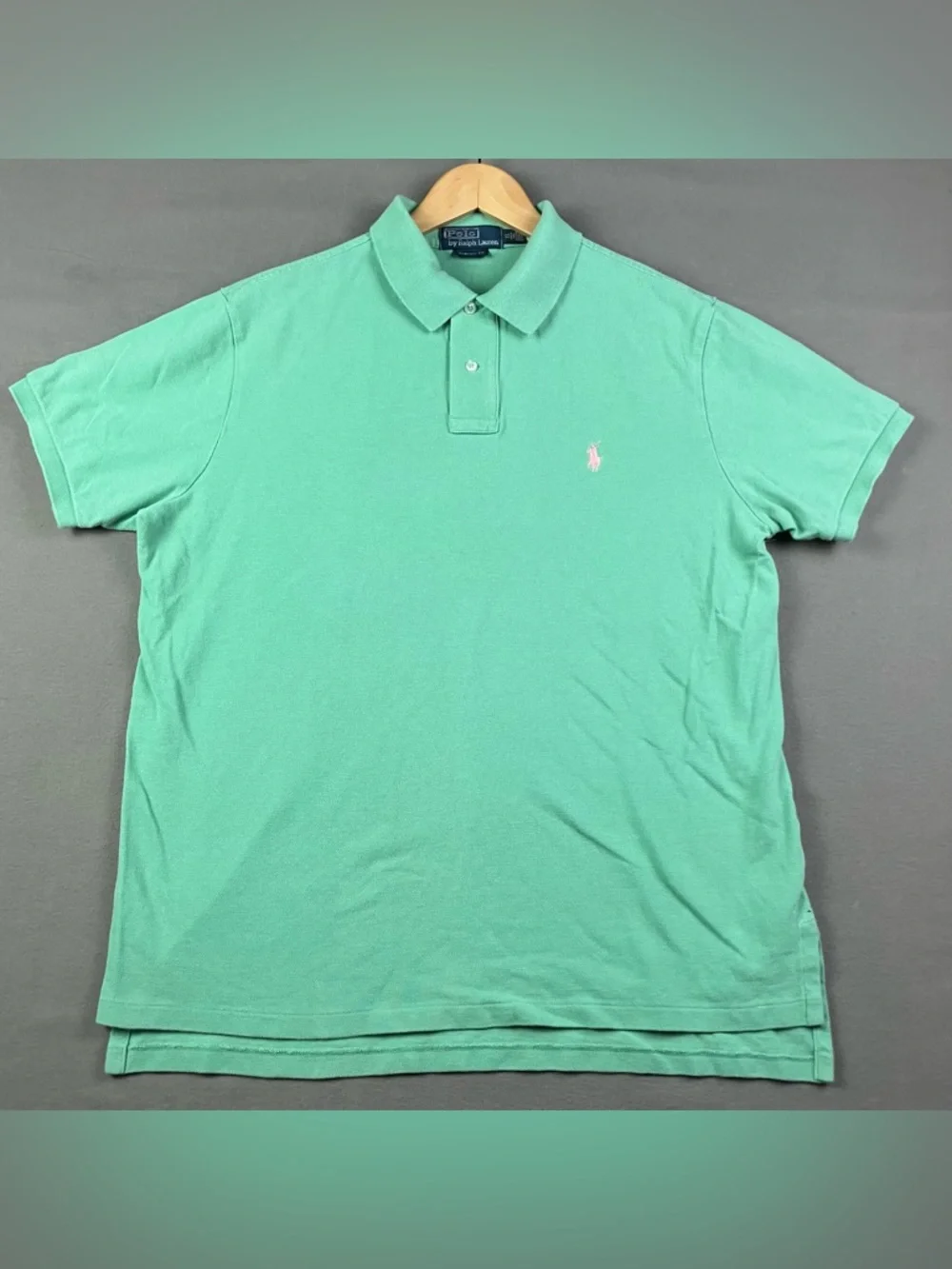 Polo Ralph Lauren Men’s Size XL Short Sleeve Polo Shirt Mint Green Pink Pony